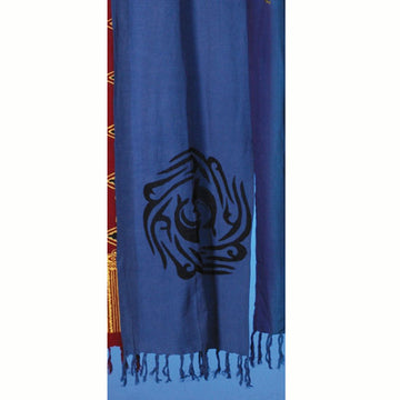 Batik-Schal Delfin, blau