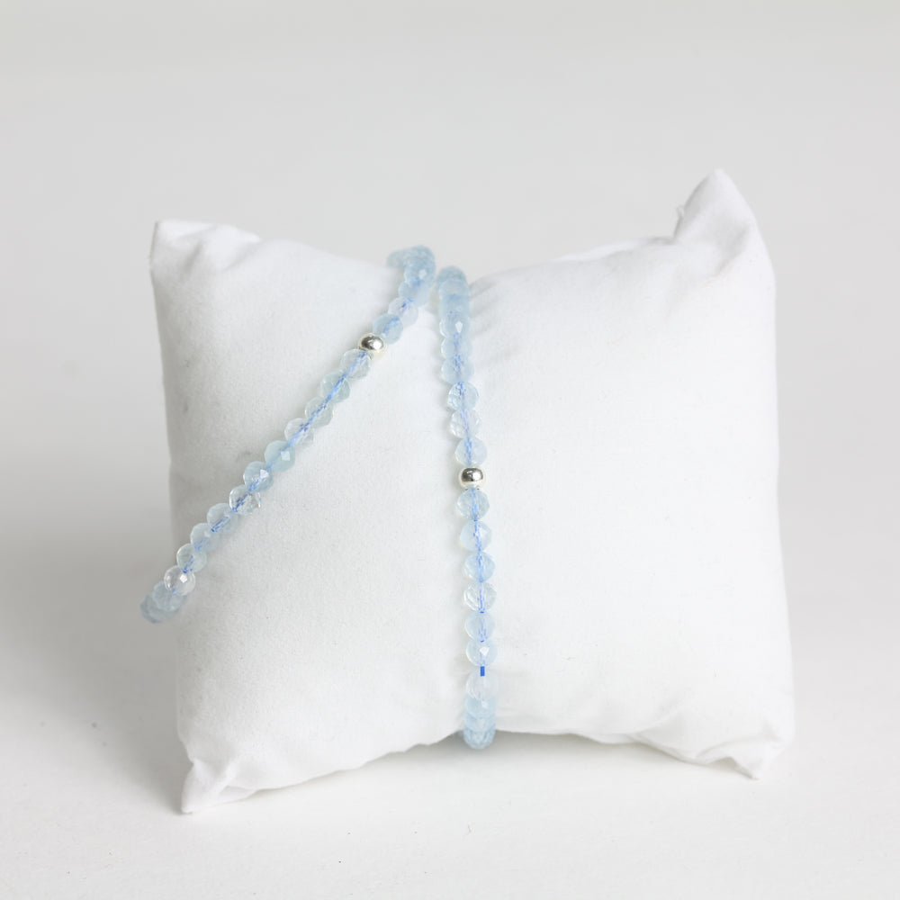Facetten-Armband, Aquamarin
