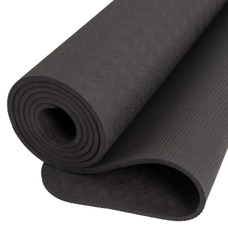 Spiru TPE Yogamatte Schwarz – Extra Dick – 6 mm – 183 x 61 cm
