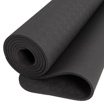 Spiru TPE Yogamatte Schwarz – Extra Dick – 6 mm – 183 x 61 cm