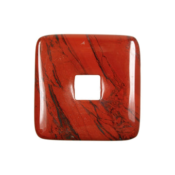 Donut quadratisch Jaspis (rot), 40mm