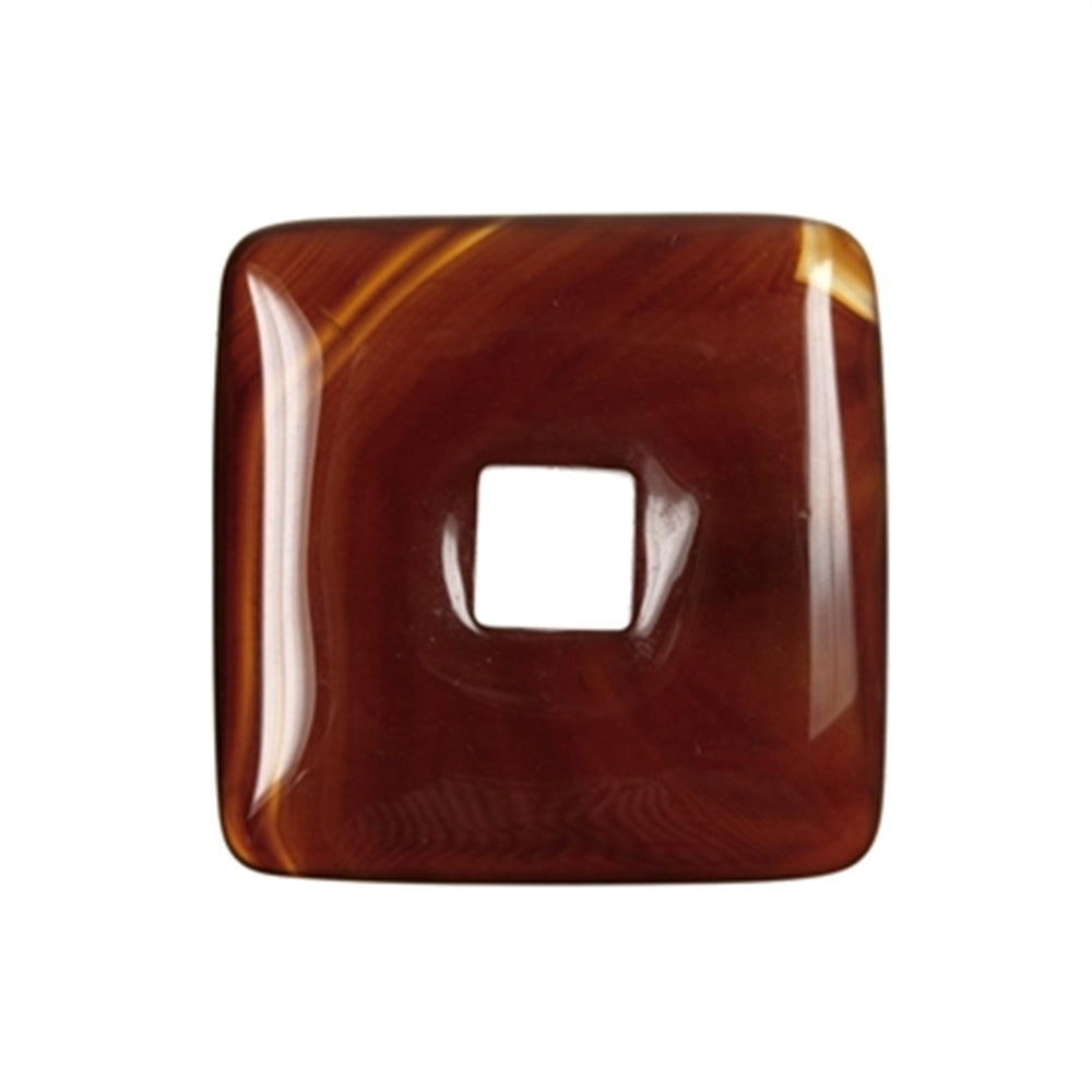 Donut quadratisch Carneol (gebr.), 40mm