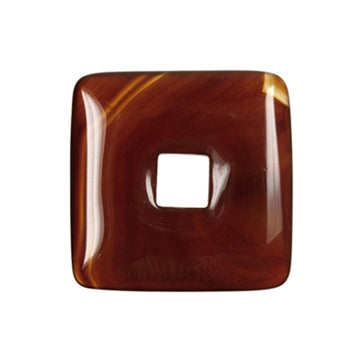 Donut quadratisch Carneol (gebr.), 40mm