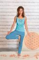 Yogahose mit Rockbund, aloha blau